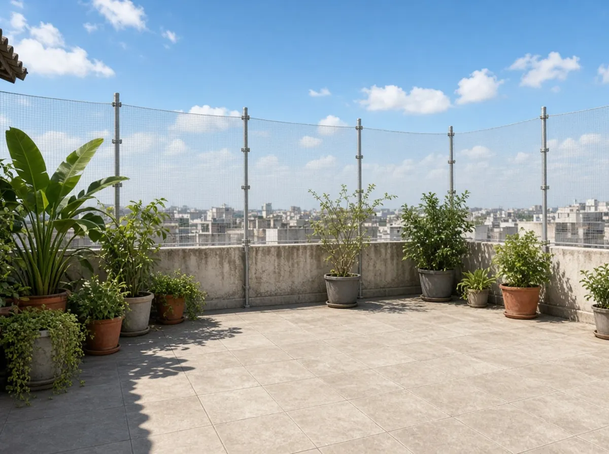 Professional installation of Terrace Safety Nets by SkyShield Safety Solutions